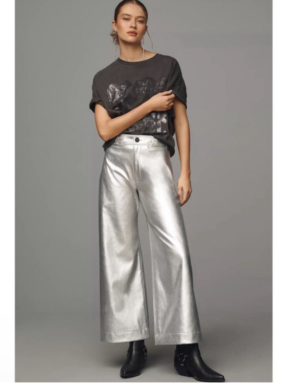 Anthropologie Maeve Ettie High Rise Crop Wide Leg Pants size 28 NEW